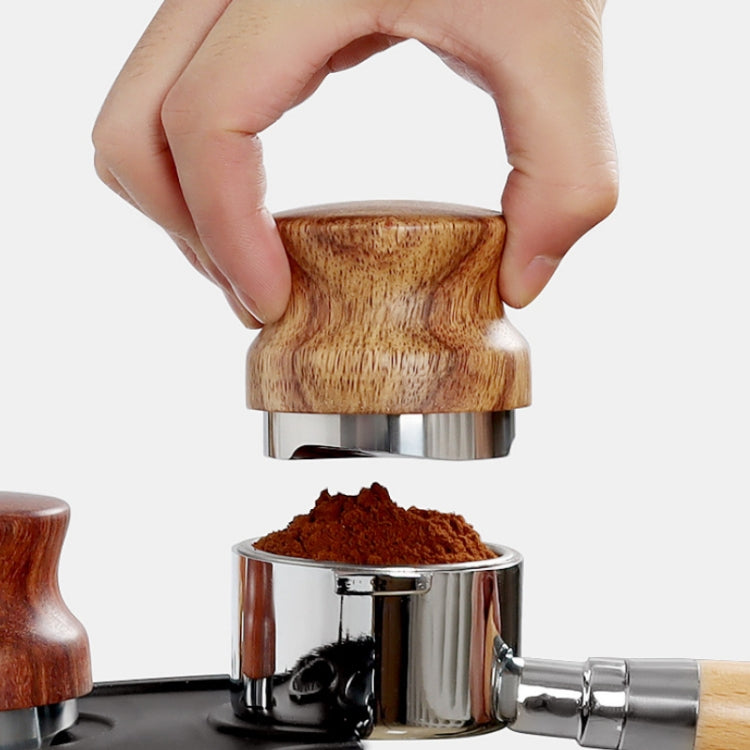 51 mm Pear Wood Stainless Steel Coffee Compressor