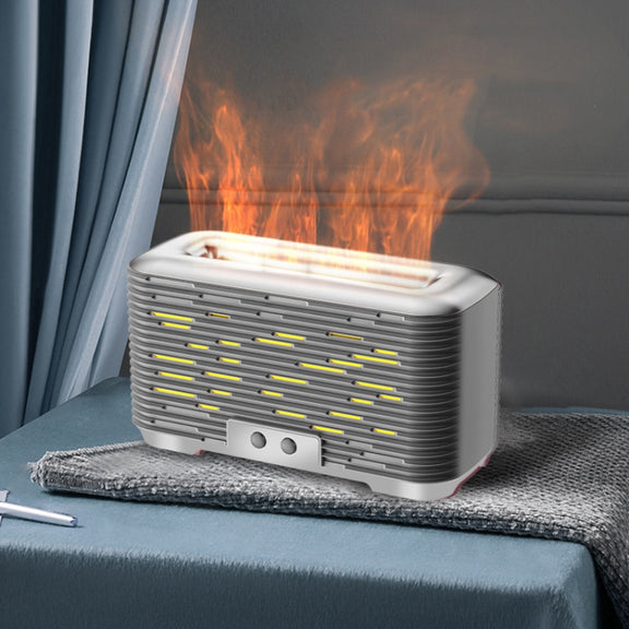 350ml Simulated Flame Aromatherapy Humidifier With Timing Function(Silver)