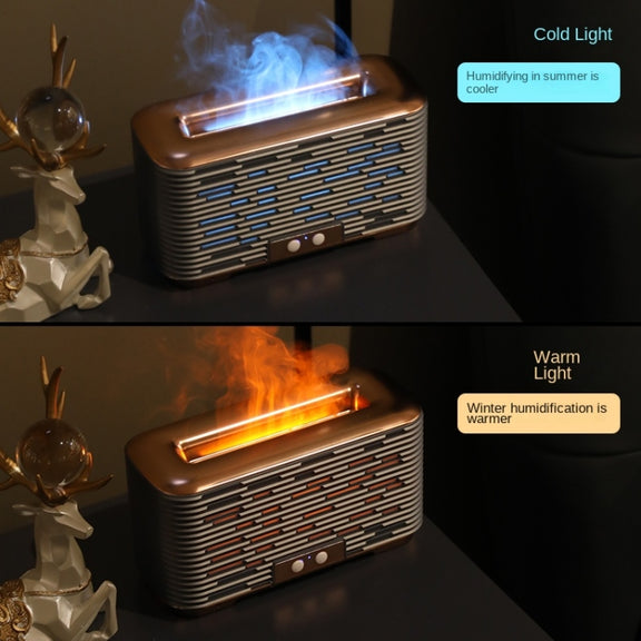 350ml Simulated Flame Aromatherapy Humidifier With Timing Function(Silver)