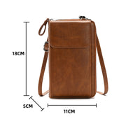 Lady Purse Shoulder Crossbody Bag Multi-functional Mobile Phone Bag(Brown)
