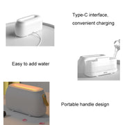 Simulation Flame Aromatherapy Humidifier Bedroom Ambient Light, Color: Gray