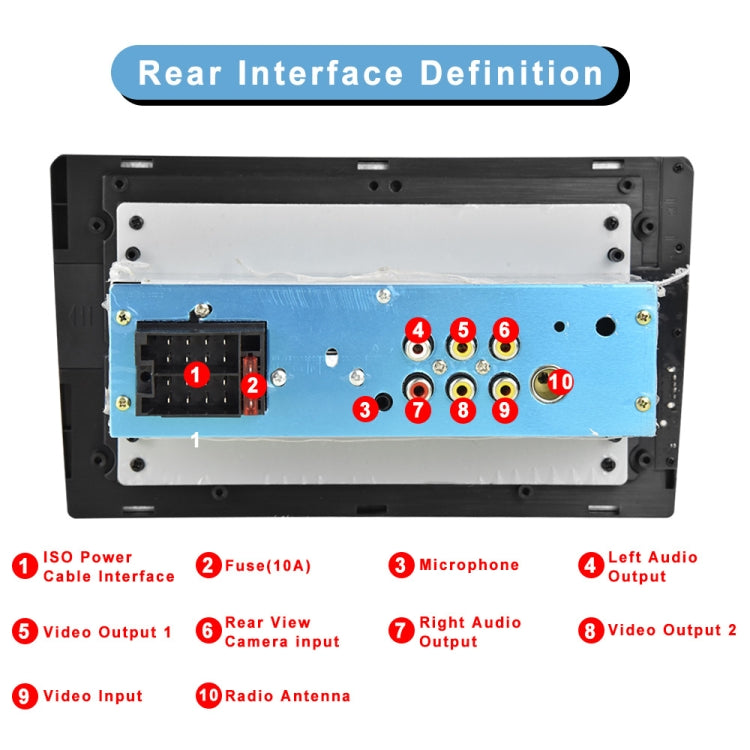 Q3570 9 inch Carplay Single Spindle MP5 Player, Style: Standard+4 Light Camera