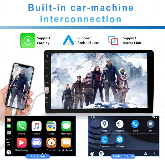 Q3570 9 inch Carplay Single Spindle MP5 Player, Style: Standard+4 Light Camera