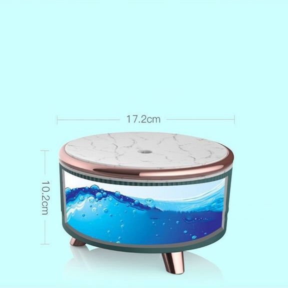 Ultrasonic Aromatherapy Diffuser Humidifier Essential Oil Diffuser US Plug(Blue Flower Dot)