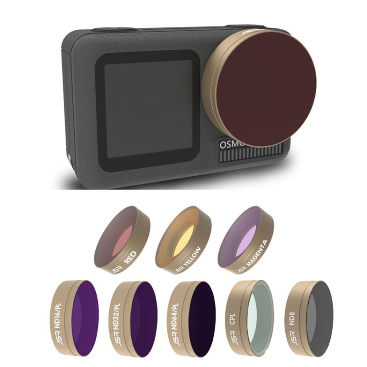 JSR For DJI Osmo Action Motion Camera Filter, Style: LG-Red