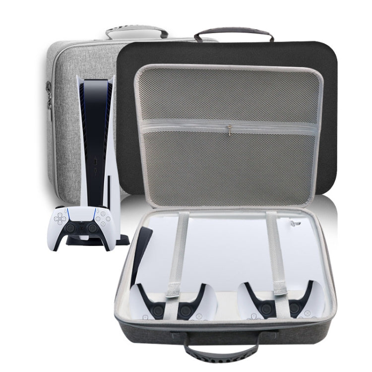 For PS5 Slim Game Console EVA Storage Bag Handbag Carrying Case(1959 Black)
