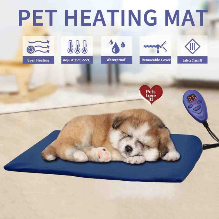 40x30cm Red 12V Low Voltage Multifunctional Warm Pet Heating Pad Pet Electric Blanket(EU Plug)