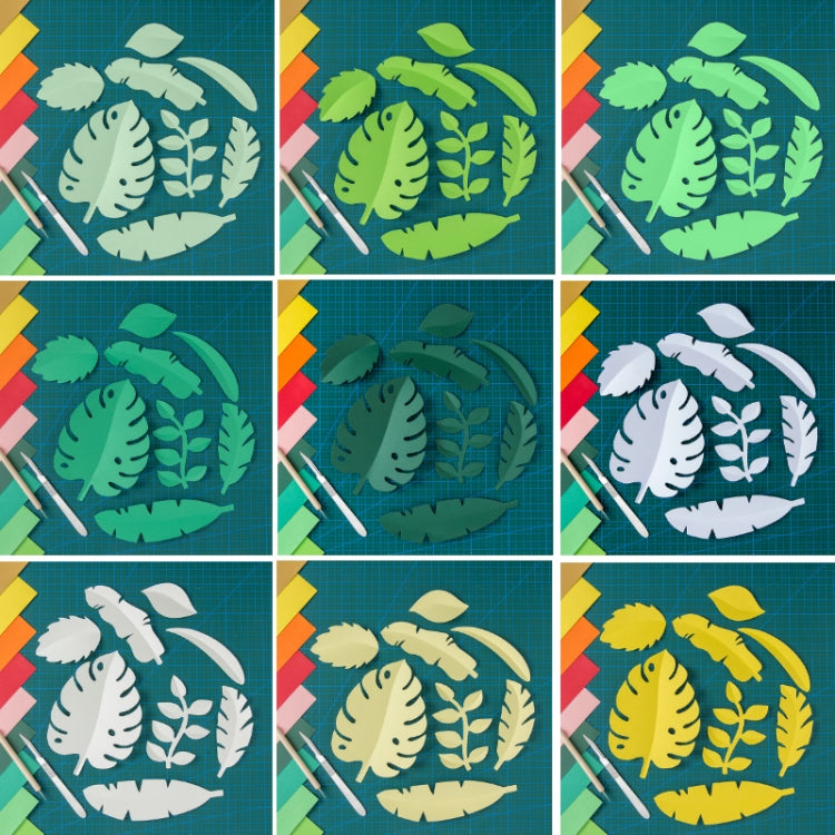 Paper-cut Leaf Ornaments Photography Props(Light Green)