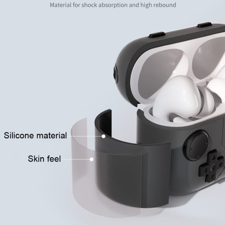 For Airpods Pro 2 Soft Shell Drop-proof Silicone Headphone Cover With Hook(Grey)