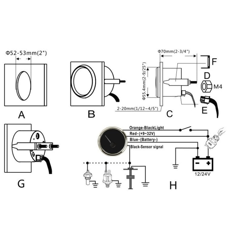 PMM2 DN52mm 12/24V 0-190Ohm Marine Balance Table Lift Table(WG)