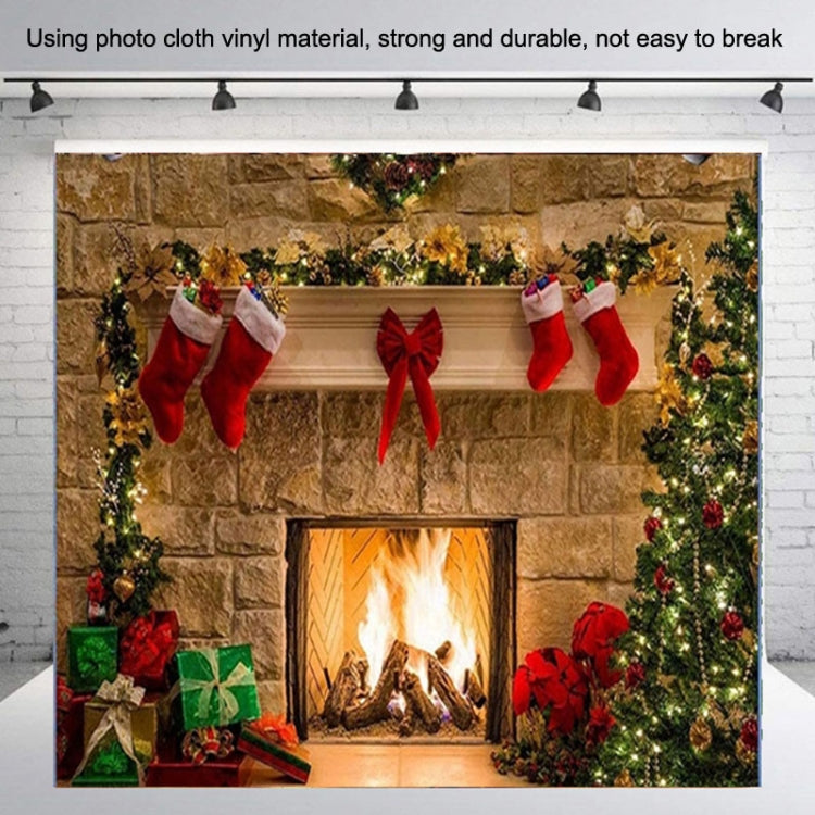 Christmas Layout Fireplace Photography Background Cloth(Yellow)