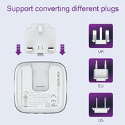 LDNIO A3513Q 32W QC3.0 3 USB Ports Phone Adapter EU Plug with 8 Pin Cable