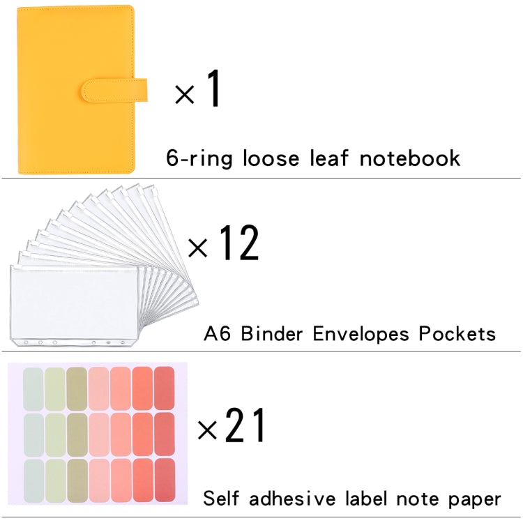 A6 Macaron Notebook PU Loose-leaf Cash Budget Handbook(Green)