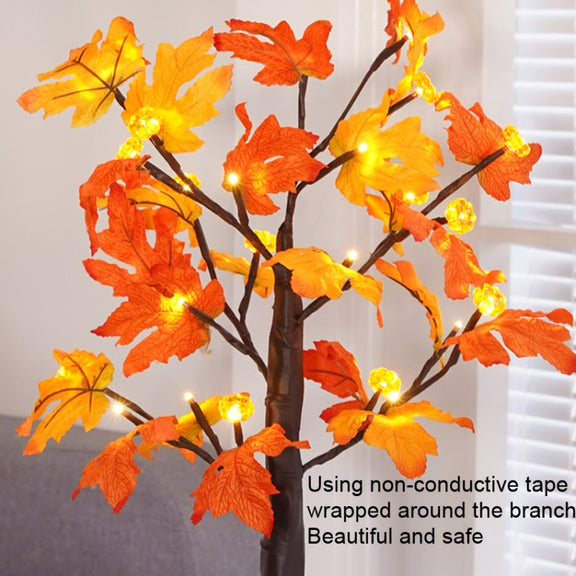 SJ-SD007 Christmas Halloween LED Maple Pumpkin Decoration Light, Style: Non-detachable Base