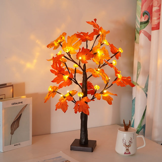 SJ-SD007 Christmas Halloween LED Maple Pumpkin Decoration Light, Style: Detachable Base