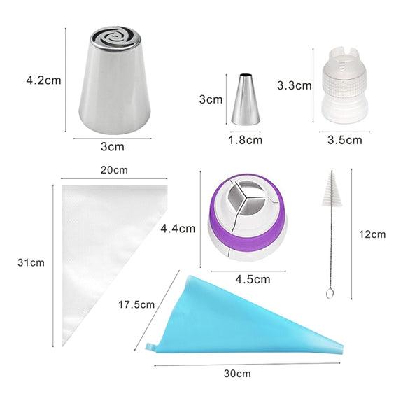 10PCS/Set Stainless Steel Laminating Nozzle Set Cake DIY Laminating Nozzle Set Baking Tools
