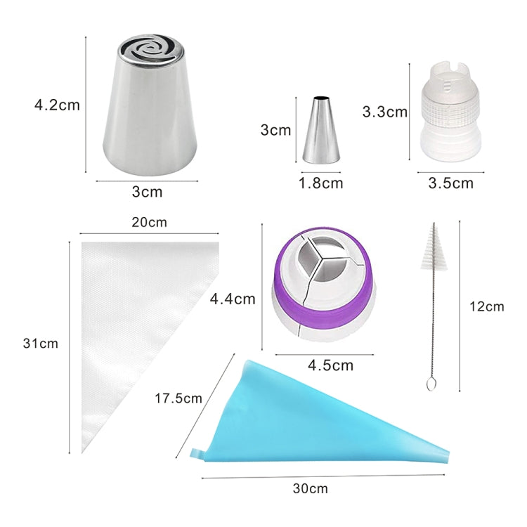 10PCS/Set Stainless Steel Laminating Nozzle Set Cake DIY Laminating Nozzle Set Baking Tools