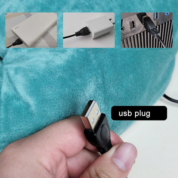 USB Heating Foot Warmer Comfortable Plush Foot Warmer(Ink Green)
