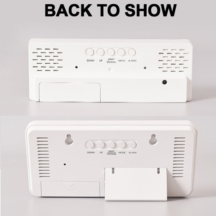 Colorful Fonts LED Electronic Alarm Clock Large Screen Clock(8009D  White Shell)