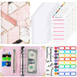 A6 Leather Loose-leaf Budget Book Handbook Notepad(Marbled-Pink) - Notebooks by PMc TechLife | Online Shopping South Africa | PMc TechLife | Buy Now Pay Later Mobicred