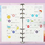 A6 Macaron PU Leather Loose-leaf Notebook Cash Budget Handbook(Black)