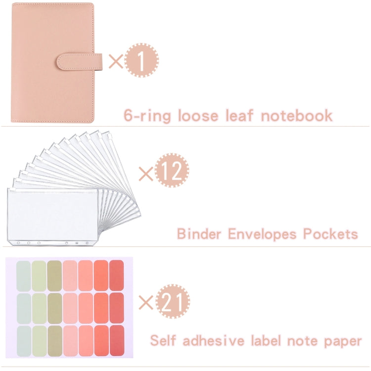 A5 Macaron Notebook PU Loose-leaf Cash Budget Handbook(Yellow)