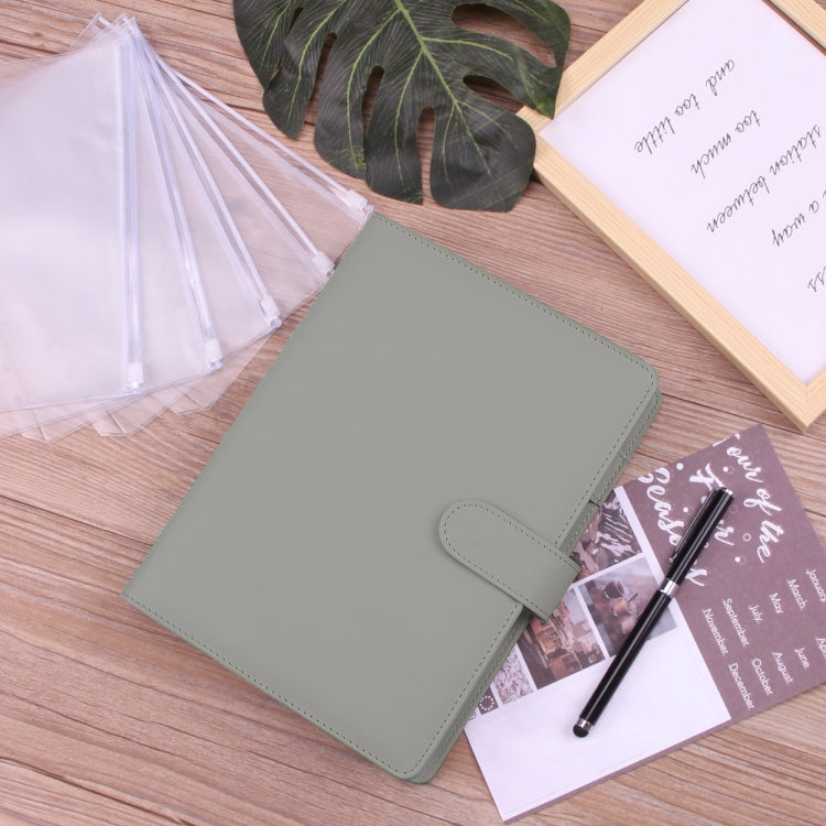 A5 Macaron Notebook PU Loose-leaf Cash Budget Handbook(Black)