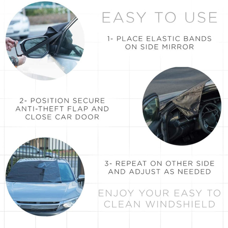 600D Oxford Cloth Car Snow Block Water-resistant Windshield Coverings S 190 x 107cm