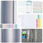 A6 Gradient Macaroon Loose-leaf Handbook Cash Budget Book(Gray White)
