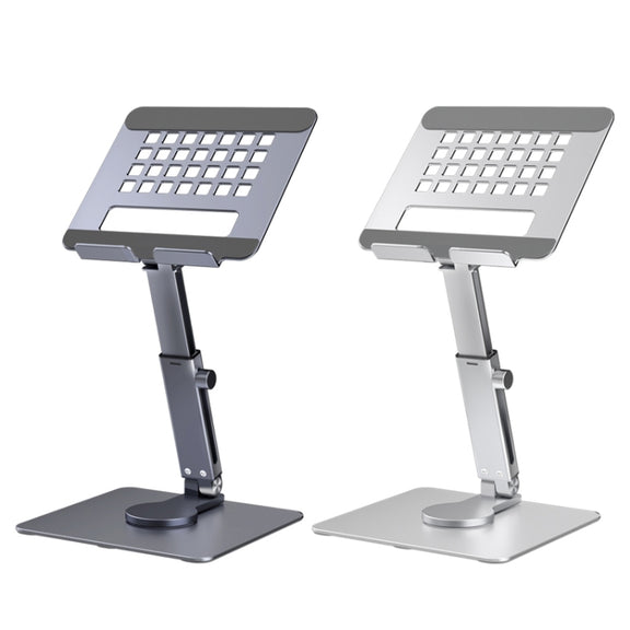 JUNDNE H06 Desktop Folding Phone Stand Portable Telescopic Rotary Tablet Stand(Silver)