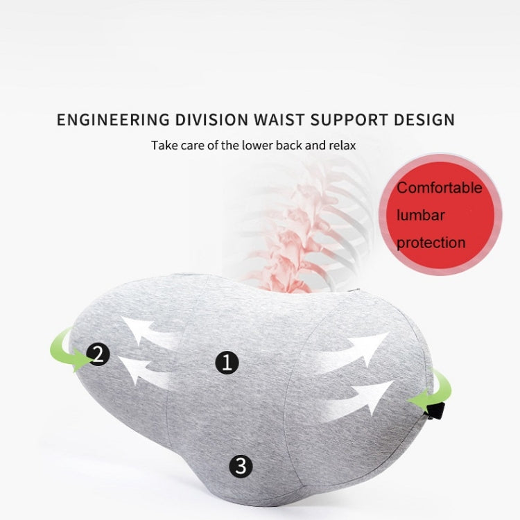 Memory Foam Lumbar Spine Cushion Pregnant Women Sleeping Lumbar Pillow(Dark Gray Crescent)