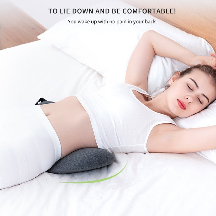 Memory Foam Lumbar Spine Cushion Pregnant Women Sleeping Lumbar Pillow(Dark Gray Crescent)