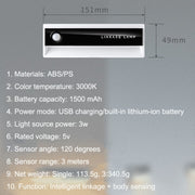 1PC TW-L56 Linkage Human Body Induction Night Light USB Magnetic Corridor Lamp