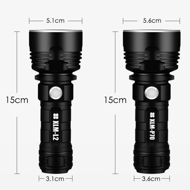 Strong Light Outdoor Water-resistant Camping Aluminum LED Flashlight, Style: L2 (Without Battery)