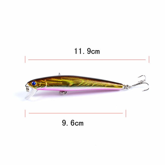 5 PCS M0205 9.6cm/9.8g Minnow Bionic Fake Bait Plastic Floating Hard Bait(6)