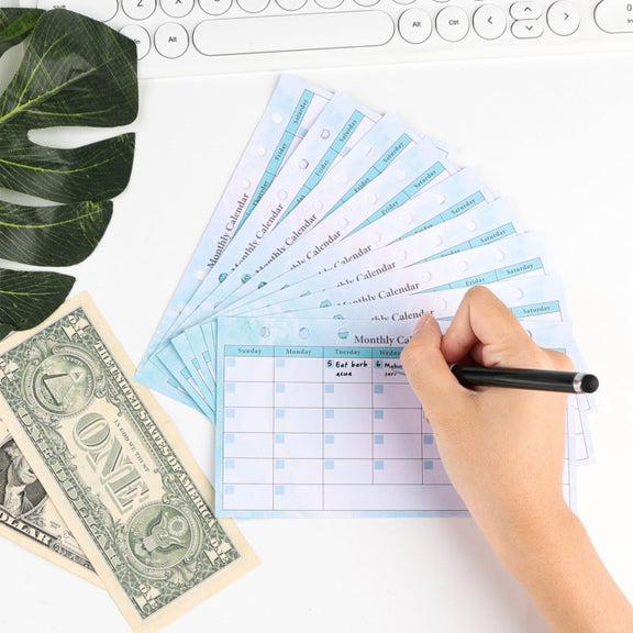 A6 6 Hole Budget Book Loose-leaf Replacement Core Handbook Insert,Spec: Weekly Plan 108 Sheets