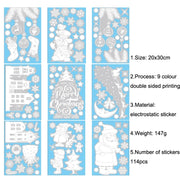 Christmas Static Glass Window Decoration Background Decorative Stickers(Snowman)