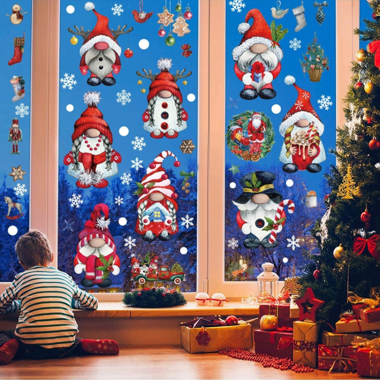 Christmas Static Glass Window Decoration Background Decorative Stickers(Snowman)