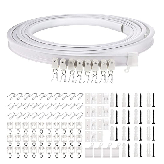 5M Curtain Track Curved Rail Hook Pulley Mounting Code Screw Expansion Plug(White)