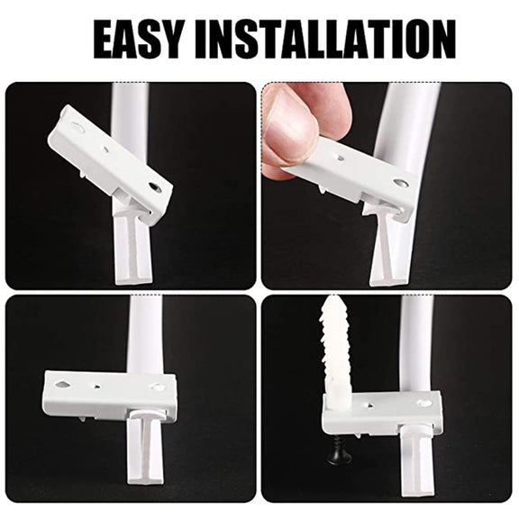 5M Curtain Track Curved Rail Hook Pulley Mounting Code Screw Expansion Plug(White)