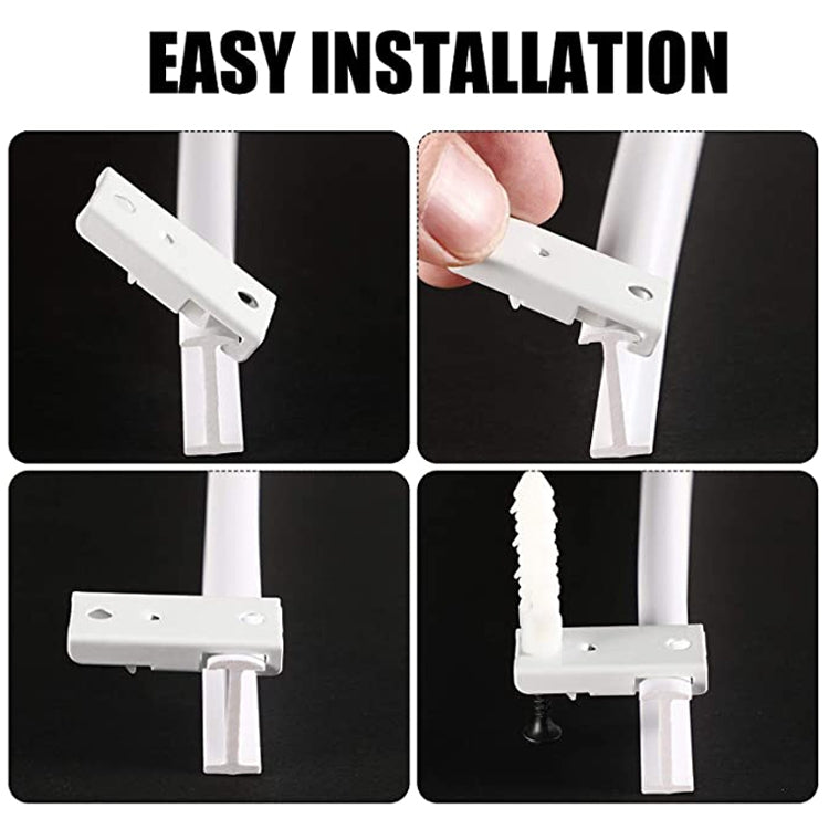 5M Curtain Track Curved Rail Hook Pulley Mounting Code Screw Expansion Plug(White)