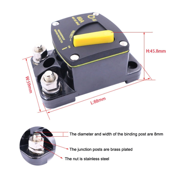 200A CB6 Car RV Yacht Audio Restore Insurance Holder Switch