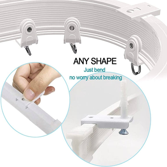 Model Steel Rail Bending Curtain Rail Flexible Guide Set, Size: 5m