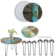 DIY Crystal Drip Rubber Round Table Mold Quicksand Table Silicone Mold Table Legs High 42cmx3
