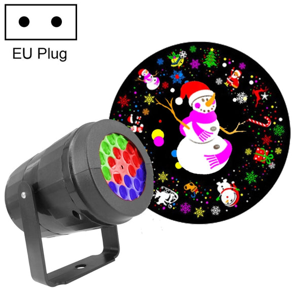 4W LED Snowflake Christmas Decoration Projector Light with 16 Patterns, Spec: EU Plug
