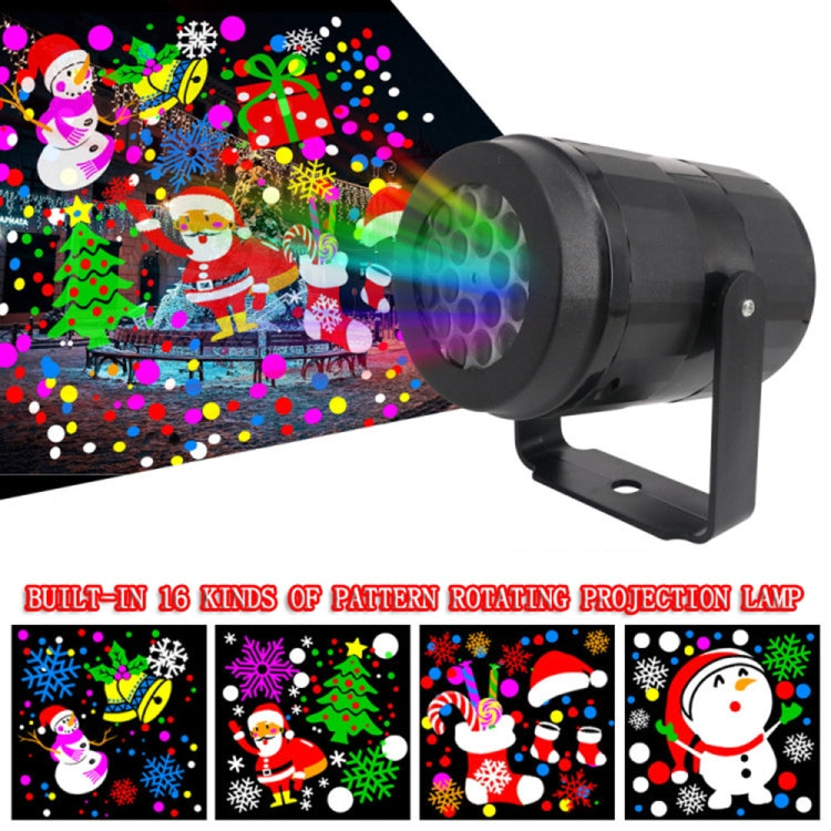 4W LED Snowflake Christmas Decoration Projector Light with 16 Patterns, Spec: EU Plug