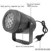 4W LED Snowflake Christmas Decoration Projector Light with 16 Patterns, Spec: EU Plug