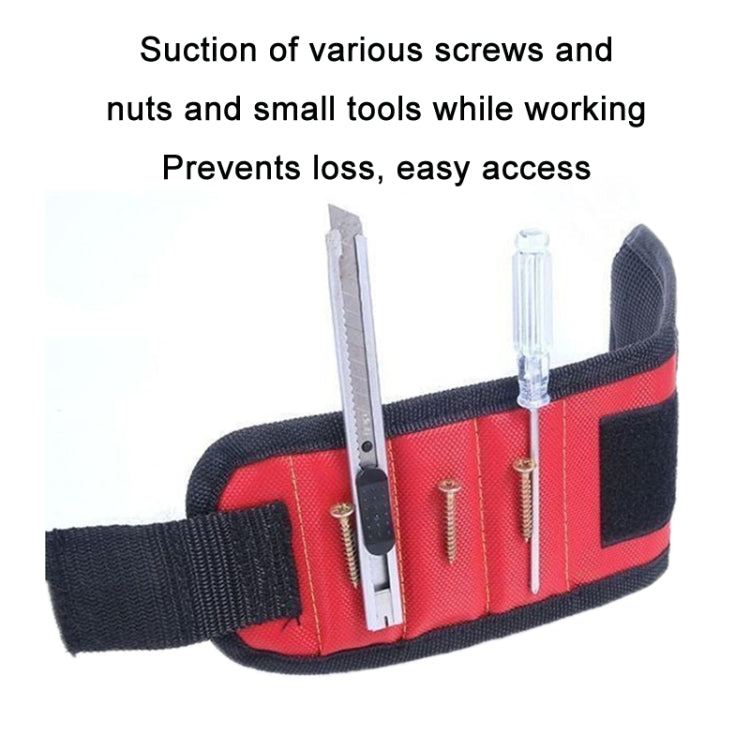 Electric Woodworking Multifunctional Powerful Magnetic Wrist Strap, Style: Five Rows Blue