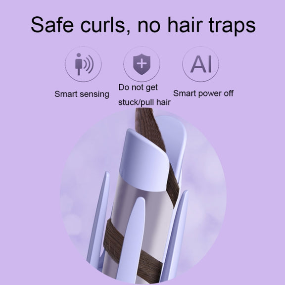 RD-2118 32mm Intelligent Induction Automatic Curling Iron Electric Rotary Automatic Hair Curler, CN Plug(Purple)