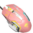 LEAVEN X6 6 Keys Game Computer Ergonomic Wired Mouse, Cable Length: 1.42m(Pink) - free shipping - PMC TechLife - Order now!